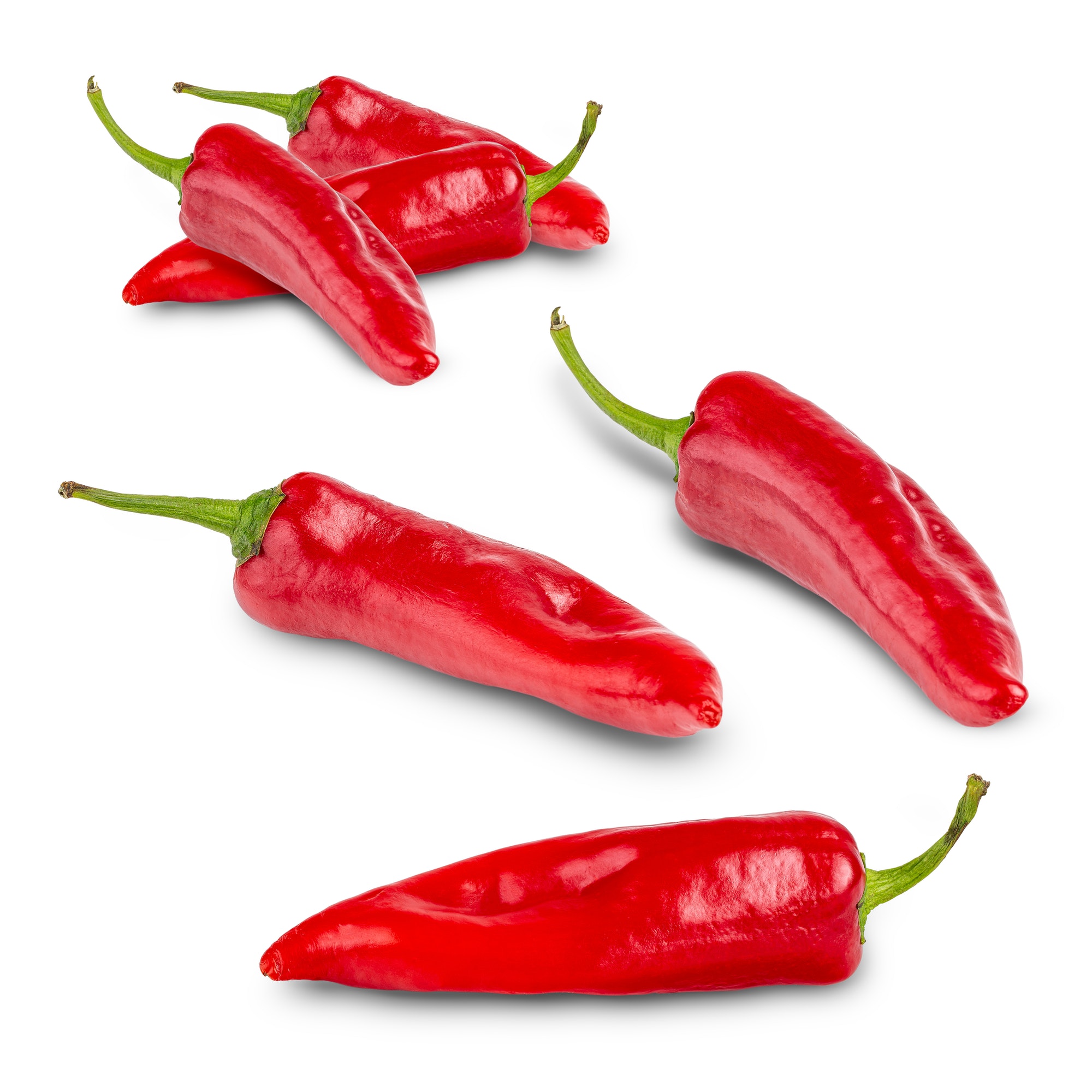 Peppers on a white background
