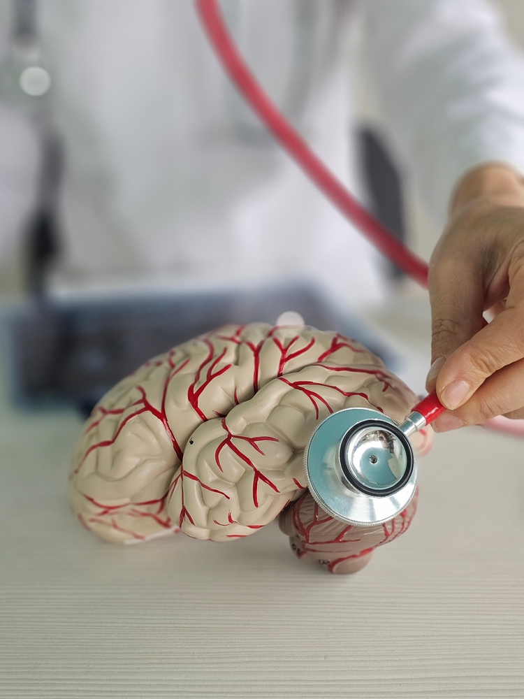 Doctor,Uses,Stethoscope,To,Check,Brain,In,And,Brain,Diseases.